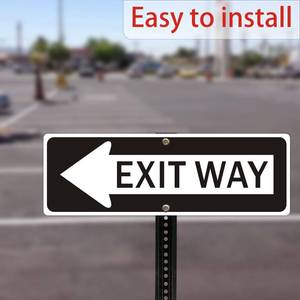 lot 8488 image: Exit Way Sign with Left Arrow, 18x6 in Reflective Aluminum, IndoorOutdoor