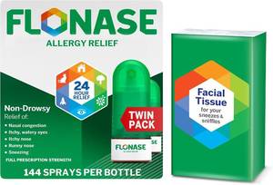 lot 8517 image: Flonase Allergy Relief Nasal Spray, 24-Hour Non-Drowsy (2-Pack) 144 Sprays