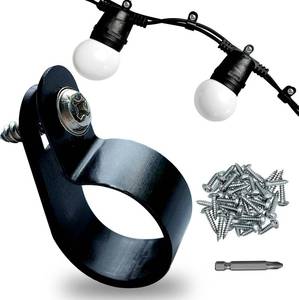 lot 8565 image: 120 Pack 34 in Rope Light Clips Black  P-Style Mounting Clips