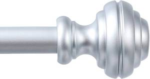 lot 8569 image: Silver Curtain Rods 16.5-45 in, 34 in Heavy-Duty Adjustable with Finials