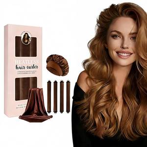 lot 8628 image: Satin Flexi Rods for Natural Hair - Heatless Curlers, 4-Piece Velvet Set
