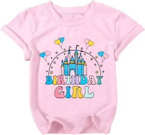 lot 8666 image: Birthday Girl Shirt Magical Castle Tshirt for Kids Birthday Party Gift Tees 140