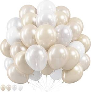lot 8669 image: Pearl White Balloons, 50 PCS, 12in Double-Stuffed White, Ivory Latex