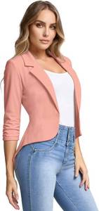 lot 8681 image: Hybrid & Company Womens High-Low Jacket with Open Front, Tailored Fit 2X