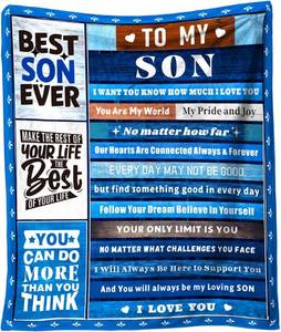 lot 8689 image: Son Blanket 50x60 Soft Throw Blanket Christmas Gifts from Mom and Dad