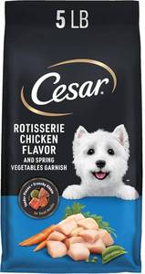 lot 8703 image: Cesar Small Breed Dry Dog Food, Chicken & Spring Veg, 5 lb - Made in USA