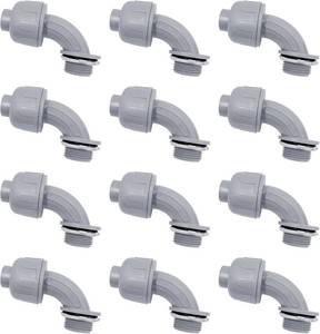 lot 8733 image: 34 in Liquid Tight Connector 90  PVC Flexible Conduit, UL Fittings (12 Pcs)
