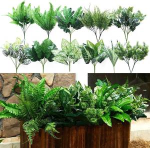 lot 8735 image: 14 Bunches Fake Plants Outdoor UV Resistant Artificial Flowers Greenery
