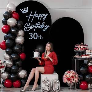 lot 8744 image: Silver Happy Birthday Sign with 0-9 Numbers for Backdrop   Felt Letters