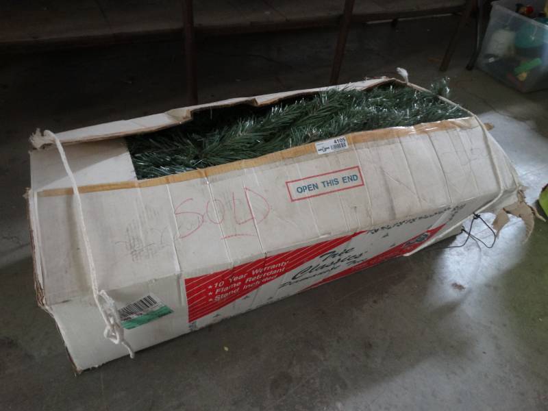 lot 4105 image: Artificial Christmas tree unknown size.