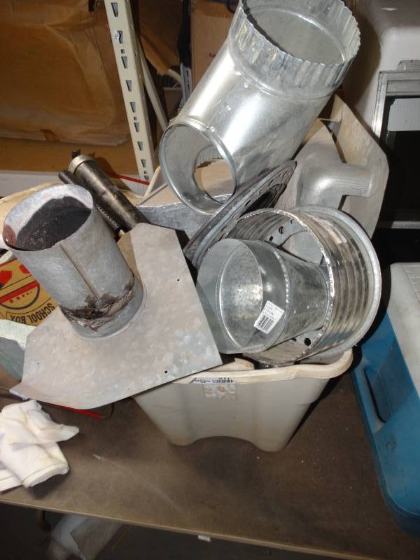 lot 4118 image: Lot of duct work and grease gun