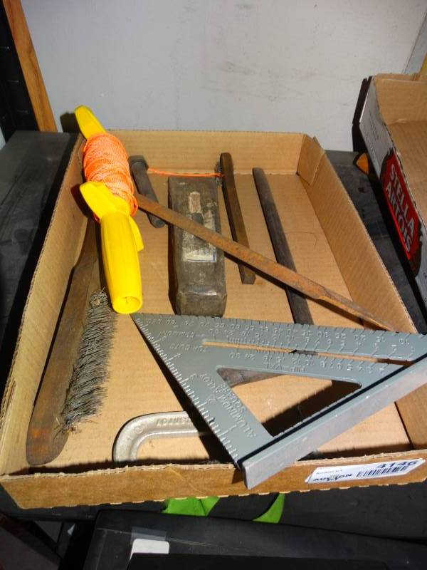 lot 4146 image: Square. Tire iron. C clamp.