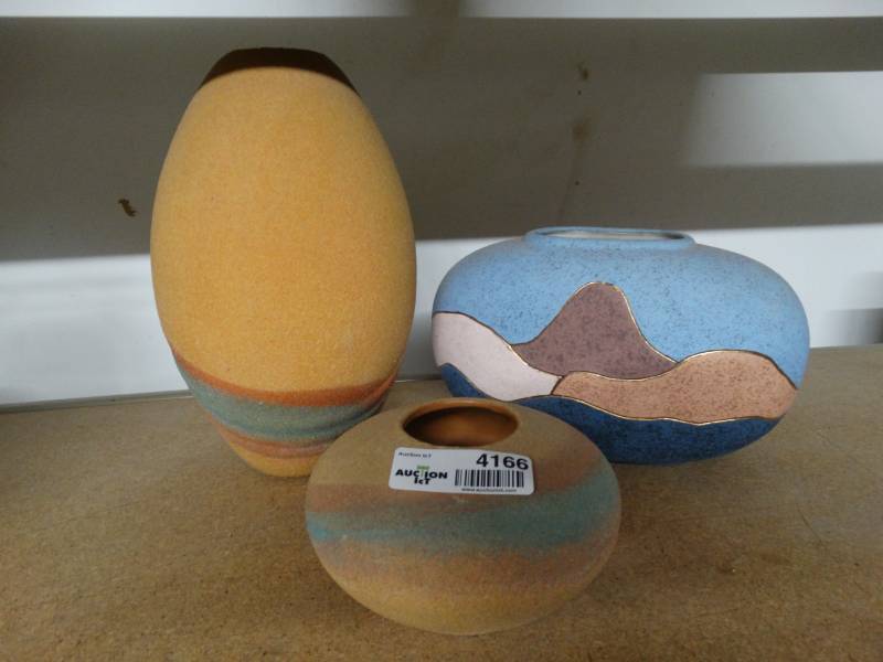 lot 4166 image: 1- Vase and 2- Handmade in ruidoso new mexico vases by G. Jrent.
