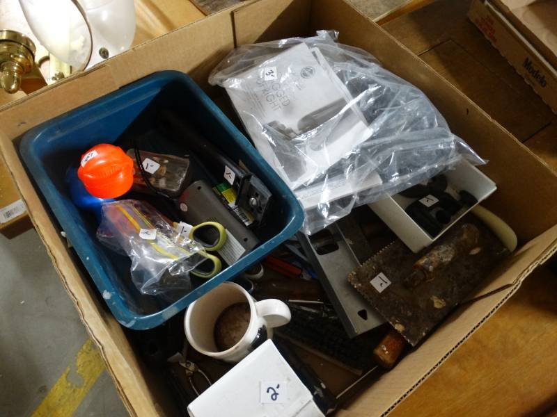 lot 4199 image: Lot of clamps, tools, putty knives and more.