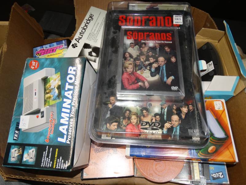 lot 4285 image: CDs, DVDs, VHS and a laminator
