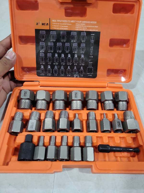 lot 3307 image: XEWEA 27-Piece 38 Drive Socket Extractor Set Chrome-Molybdenum Steel