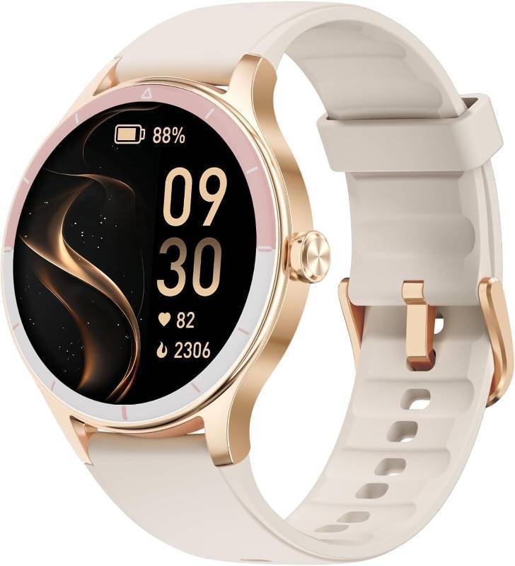lot 1761 image: TOOBUR Smart Watch for Women, 40mm AndroidiOS, Calls, Fitness Tracker, IP68