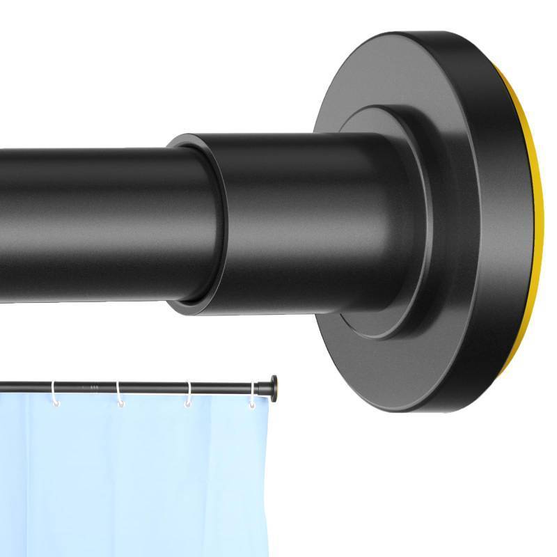 lot 1888 image: CorkLatta Black Shower Curtain Rod 31 to 80 Inch,1 Inch Diameter Heavy Duty Adjustable Spring Tension Stainless Steel Telescopic Rod No Drilling,Easy Install