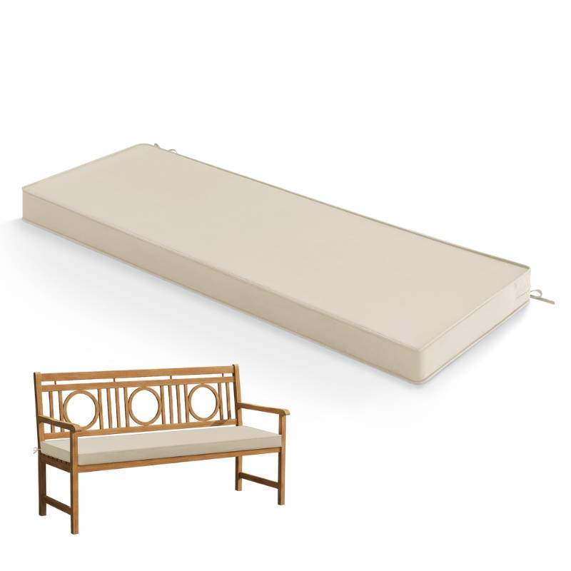 lot 2579 image: Summsun Outdoor Bench Cushion Waterproof and Fade Resistant Patio Furniture Cushions - Non-Slip Bench Pad Cushion with Removable Cover for Garden Swing Porch Sofa Settee, 42 x 18 Inch, Beige