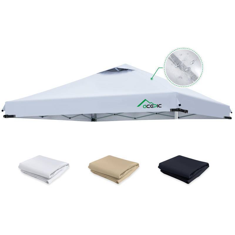 lot 9298 image: Upgraded 10x10 Canopy Replacement Top, Adhesive Bonding Waterproof Process Canopy Cover for Outdoor Events, with Adjustable Buckle, Air Vent, UV Protection, Fits Straight Leg Frames(White, Top Only)