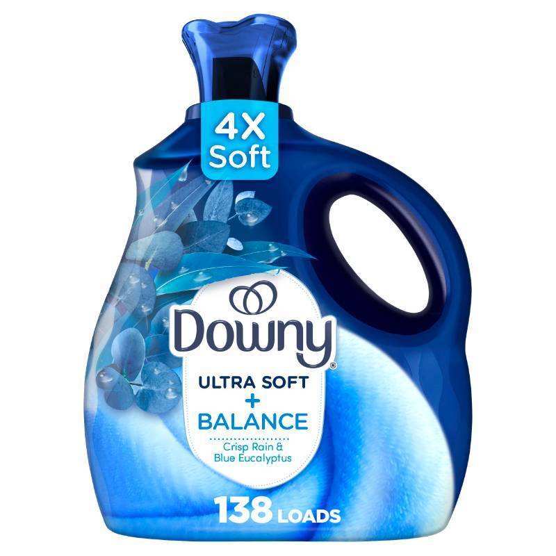 lot 5616 image: Downy Ultra Soft Fabric Softener Liquid, Balance, Crisp Rain and Blue Eucalyptus, 93 fl oz, 138 Loads