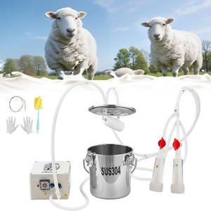 lot 11791 image: VEVOR Goat Milking Machine, 0.8 Gal Bucket, 5200mAh Cordless, 2 Teat Cups