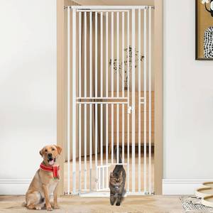 lot 11818 image: 78.7 in Extra Tall Pet Gate, Adjustable 27.5-37.4 in Width, Full Door (Black)