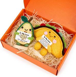 lot 11831 image: Gifts for HimHer Handmade Crochet Emotional Support Doll   Taco & Avocado