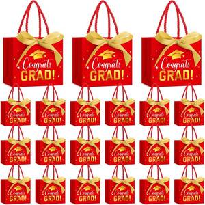 lot 11836 image: Jetec 45 Pack Graduation Gift Bags with Handle and Bow, 5.5 x 4.7 x 2.5 in