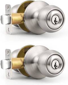 lot 11860 image: Probrico Passage Door Knob, Brushed Nickel Closet Door Knobs for Hallway