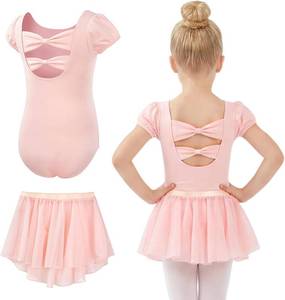 lot 11936 image: Gogokids Girls Ballet Leotards with Removable Skirt Bow Back 6-7 Years