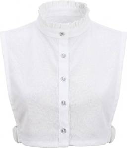 lot 11940 image: Xthrotsenk Fake Collars Dickey Collar Faux Ruffle Elastic Womens White XS