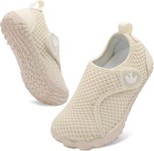 lot 11944 image: FEETCITY Wide Kids Barefoot Shoes Anti-Slip Sport Sneakers Hiking Breathable Beige EU 34