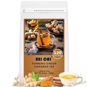 lot 11967 image: BEICAI Turmeric Ginger Cinnamon Tea Bags 240g120-Count, 100% Natural