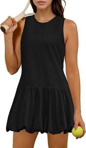 lot 11993 image: Dokuritu Womens Tennis Dress with Shorts, Backless, Sleeveless, Pockets Large