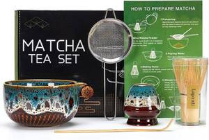 lot 12019 image: Lapzuli Matcha Whisk Set, 5-Piece Kit with Ceramic Bowl, Bamboo Whisk