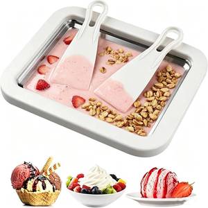 lot 12037 image: Instant Ice Cream Tray, Rolled Ice Cream Kit with 2 Scrapers, No Electricity