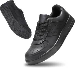 lot 12108 image: Furuian High Top Steel Toe Shoes for Men Lace Up Work Shoes, Black, 13