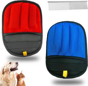 lot 12116 image: 2Pcs Static Pet Hair Removal Glove, Electrostatic Grooming for Couch & Car