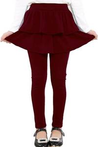 lot 12129 image: RieKet Girls School Uniform Pants Stretchy Athletic Leggings with Skirt 2-14