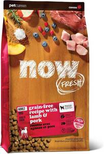 lot 12182 image: Now Fresh Adult Dry Dog Food Lamb & Pork Recipe, Grain-Free, 3.5 lb