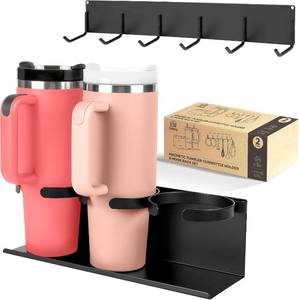 lot 12218 image: Magnetic Stanley Cup Holder for Refrigerator - 4-Piece Organizer Set