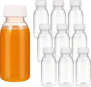lot 12233 image: Totority 10-Pack 6.76 oz Clear PET Juice Bottles with Leak-Proof Lids