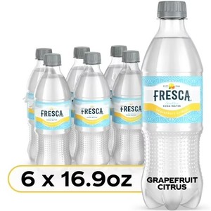lot 12264 image: Fresca Grapefruit Citrus Sparkling Soda Water Bottles, 16.9 fl oz, 6 Pack