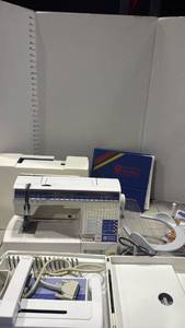 lot 1013 image: Husqvarna Viking Embroidery Sewing Machine with Card ReaderWriter and accessories