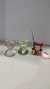 lot 1018 image: Lot of Woman Head Vases one needs repaired