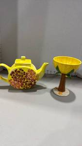 lot 1076 image: Handmade teapot and margarita glass