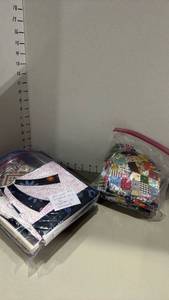 lot 1125 image: Quilting blocks and top for quilt with pattern remnants
