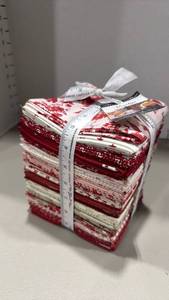 lot 1128 image: Moda Fabrics Roselyn by Minick Simpson Fabric Bundle Red White Floral