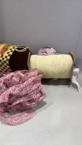 lot 1204 image: Lace Trim Lot Pink White Cream Ribbon Fabric Trimmings